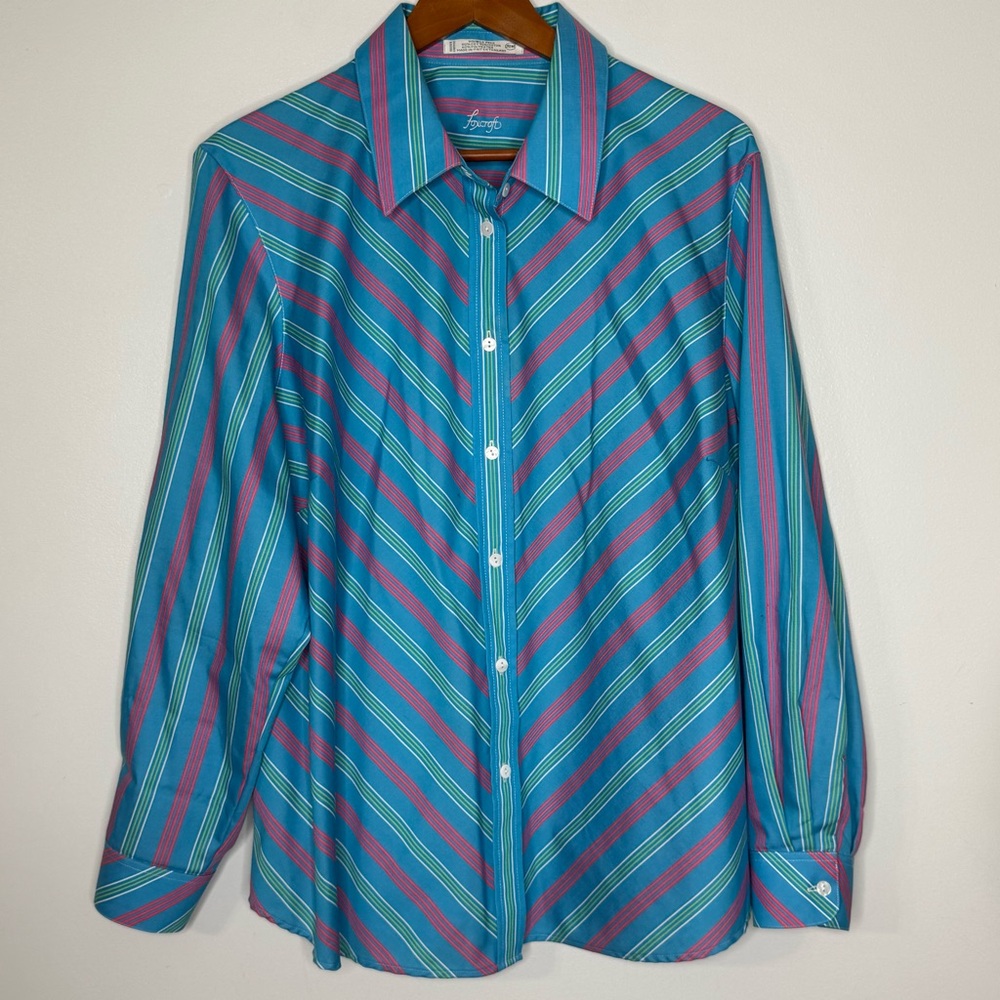 Foxcroft Multicolor Striped Shirt Size 20W